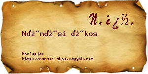 Nánási Ákos névjegykártya